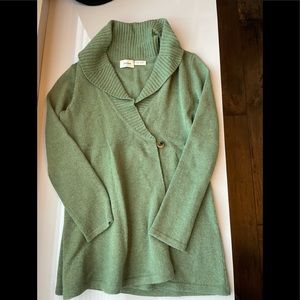 Neiman Marcus 100% cashmere green wrap sweater M